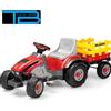 Peg Perego Trattore a Pedali Mini Tony Tigre con Rimorchio Bambini 2-5 Anni- PEG
