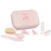 Miniland Baby Kit Set Accessori per la Cura del Neonato Pochette con Forbicine, Lima, Pettine, Spazzola e Spazzolino da Dito - Candy