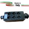 ELGA PCN-6UPCN POWERBOX PASSANTE CEE 16A-3P 6 PRESE UNEL 10A-16A-SHUKO CON RILANCIO E SPIA DI RETE