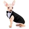 Weewooday Set smoking e bandana per cani, smoking formale in PET, per feste di nozze, con papillon, camicia per matrimoni, Natale, compleanni (stile carino, S)