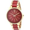 Anne Klein - Orologio da donna con cinturino a bracciale in resina, Oro/Rosso