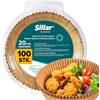 Sillar Fogli di Carta Forno per Friggitrice ad Aria 20 cm 100 Pezzi Antiaderente Usa e Getta Carta Pergamena, Antiolio Accessori per Air Fryer - girare