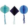 Folat 24321 Decorazioni per feste in carta blu Set palla a nido d'ape - Blu intenso - 3 pezzi - Matrimonio, festival, carnevale, decorazioni di compleanno, baby shower