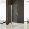 AICA 80x120x195cm Box Doccia Angolare Doppie Porte Apertura Battente-saloon Vetro Trasparente Anticalcare Con Barre Stabilizzatrici