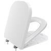 CECIPA WC Quadrato con Chiusura Ammortizzata, Coperchio Water Soft Close, Copriwater Bianco, Sedile WC Quadrato, Copri WC Famiglia, Tavoletta WC Automatica con Quick Release - DERW Serie