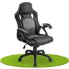 Juskys Sedia racing da scrivania Montreal ergonomica regolabile in altezza e imbottita portata 120 kg Sedia da ufficio girevole Sedia da gaming per PC - grigio