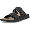 ECCO Cozmo Sandali da uomo con fibbia a due cinturini, in nabuk nero, taglia 42/44, Nabuk nero., 10/10.5 UK