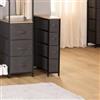 DEGHI Cassettiera 20x77h cm in acciaio nero e legno con 4 cassetti in tessuto - Texty