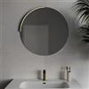 DEGHI Specchio Ø70 cm con luce led a mezzaluna in alluminio nero - Raoled