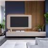 DEGHI Parete attrezzata 280 cm cashmere con pannello porta tv - Clary