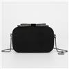 Mimi Mua BORSA CLUTCH EFFETTO CAMOSCIO CON CHIUSURA A FIOCCO NERO