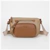 Mimi Mua BORSA A TRACOLLA IN NYLON CON DETTAGLI IN PU BEIGE