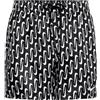 Nike Costume a Pantaloncino da Bagno Uomo con Logo all Over, NESSE520 (IT, Testo, L, Regular, Regular, Black/White)