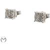 Orecchini oro bianco 18 kt 750 punto luce quadrati diamanti 0,54 ct -851/ST-