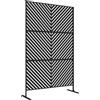 Outsunny Divisore da Giardino Sichtschutz Garten, forme geometriche, metallo, 122 x 45 x 198 cm, nero