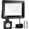 OUSIDE 30W Faretto LED da Esterno con Sensore di Movimento, IP66 Impermeabile, 2600LM 6500K Luce Bianca Fredda - Faro LED Interno ed Esterno per Garage, Cortile e Giardino,220-240V AC