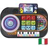 VTech Junior DJ Mix, Console da DJ per Bambini, Pulsante Registrazione, DJ Mix da Bambini con Tasti del Pianoforte, Schermo LCD e Piatto con Disco Luminoso, Lingua Italiana, Batterie Incluse, 3-7 Anni
