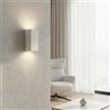 Applique da Parete 2xGU10 Rettangolare in Gesso Pitturabile
