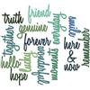 Sizzix Thinlits Die Set 660225, Friendship Words Script by Tim Holtz, 16 Pack, Multi Color, One Size, Set di 16 Fustelle con Scritta, Plastica di Carta, Multicolore, Taglia Unica