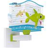 Dalber lampada applique da parete per bambini Little Shark Squalo animali