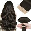 Hotbanana Extension Capelli Veri Biadesivo 30cm | Extension Biadesive Capelli Veri Lisci Remy Castano Scuro Tape in Hair Extensions Capelli 10PCS 25g