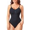 Nebility Body Contenitivo Modellante Donna, Shapewear Snellente con Regolabile Spalline e Design Pancia Piatta, Intimo Body Contenitivo Modellante Curvy per Ogni Occasione Nero XS