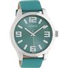Oozoo Orologio da donna con cinturino in pelle Classic Color Line XL 47 mm, C10676 - Turchese / Turchese, extra groß, cinghia