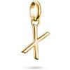 Thomas Sabo Charm Club Connect Ciondolo Charm Lettera X Placcatura Oro 18k Argento 925 Riciclato CC1230-413-39