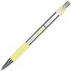 Zebra Pen Zebra F-301 - Penna a sfera retrattile in acciaio INOX, pennino medio, 1,0 mm, fusto giallo pastello - inchiostro blu