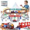 LTFIOON Trenino Elettrico per Bambini,140 PCS Piste Macchinine per Bambini,Giocattolo Auto Pista Flessibile,Piste per Automobili con Ponte,Macchinina Giocattoli Natale Regalo 3 4 5 6 7 8 Anni