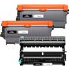 Veson 2 cartucce toner TN2220 TN2010 e 1 tamburo DR2200 compatibili per Brother HL-2215 HL-2240 HL-2240D HL-2240L HL-2250DN HL-2270DW MFC-7360N MFC-7460DN MFC-7860DW DCP-7055 DCP-7 DCP-705 055 W (Confezione