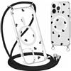 Votvloay Magnetica Cover con Cordino per iPhone 15 Pro 6,1, Aesthetic Disegni Cuore Custodia con Collana Tracolla Laccio Compatibile con MagSafe, Trasparente Sottile TPU Silicone Antiurto Case