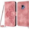 Netany Cover per Samsung Galaxy S9 con Cordino, Flip Portafoglio Magnetica Custodia in Pelle, [2 Porta Carte][Chiusura Magnetica],Custodia Libro Antiurto Cover con Laccio per Samsung S9 (Rosa)