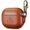 Dreem Om AirPods 3 Custodia in pelle vegana con clip - Compatibile con auricolari wireless Bluetooth Apple per iPhone - Caramello