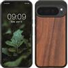kwmobile Custodia Compatibile con Google Pixel 10 PRO XL Cover - Protezione in Legno per Smartphone - Back Case con Bumper in Silicone TPU - Marrone Vintage/Marrone Legno di Acacia