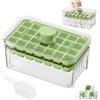 FZYCOM Stampi per Ghiaccioli con Coperchio e Contenitore, Contenitore per Cubetti di Ghiaccio, Stampo Ghiaccio con Pala, Ice Cube Maker, Facile Rimozione Cubetti, Ideale per Cocktail, Bevande, Caffè