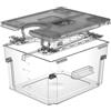 Vihoom Contenitore Sous Vide con Coperchio e Griglia Incorporata Design a Doppia Apertura Permette 11L Grigio Sous Vide per la Maggior Parte delle Sous Vide