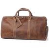 Alice Fan Borsa da viaggio da uomo in vera pelle bovina borsa a tracolla borsa da viaggio borsa da fine settimana borsa da palestra sport da portare su borsone, Marrone-20 con scomparto per scarpe, classico