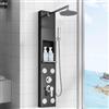 Zamery Pannello doccia a torre con sistema a colonna con display della temperatura, cascata, doccia, idromassaggio e beccuccio per vasca da bagno, montaggio a parete, in acciaio inox, multifunzione