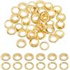 sourcing map Set di 30 occhielli in rame, 8 mm, con rondelle, kit di occhielli in rame per tessuto, pelle, cinture, scarpe, vestiti, anima di perline, progetti fai da te (oro)