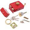 ZONADAH Lucchetto tradizionale con porta a catena, robusto lucchetto di sicurezza rosso con chiavi, serratura di sicurezza esterna, serratura di sicurezza antifurto, serratura multipla