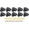 QUARKZMAN Specchio Clip 10pz - Zinco Lega Ovale Specchio Supporto Clip Specchio Supporti per Parete Montaggio Bagno Vetro Graffette per 3-5mm Spessore Specchio (Nero)
