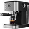 EVVO Caffettiera Express Intensa, Pressione 20 Bar, Corpo in Acciaio, Caffettiera Italiana per Espressi e Capuccini, 1350W, Doppia uscita, Portafiltri, Serbatoio da 1,5 L (con manometro)