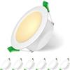 Jaenmsa Faretti LED 230V, Faretti LED da Incasso, 8W Diametro Incasso 75-85mm, IP44, Non Dimmerabili, Faretti da Soffitto Piatti Bianco Caldo 3000K per Bagno, Cucina, Soggiorno, Set da 6