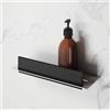 Viverso x match Mensola doccia con tergivetro da doccia, VU6001BS+VU6000MB, x match acciaio inox spazzolato/nero opaco [Accessori Bagno > Mensole Doccia]