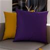PETTI Artigiani Italiani - Coppia di Federe Cuscino 40x40 cm in Microfibra, Cuscini Arredo Camera da Letto, Divano, Set 2 Fodere Copricuscino, Federa Double Face Viola Giallo Ocra