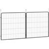 PawHut set di 2 pannelli di recinzione per cani per recinti esterni, 80 x 80 cm in acciaio, per cani di piccola e media taglia Nero