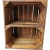 Teramico Vintage Used cassette di legno fiammate per mele, frutta con divisorio orizzontale 50 x 40 x 30 cm | ideale come scaffale per garage rustico, da parete, in legno, stile shabby chic