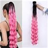 LesafeV Extension a coda di cavallo super lunga, 80 cm di spessore, sintetica, con clip, coda di cavallo alta, da donna, senza cuciture, colore: nero/rosa