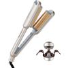 TYMO ROVY Ferro Arricciacapelli per Onde, Piastra Onde per Capelli Grandi Ricci Adatto ai Principianti, Ionica Ceramica Piastra Arricciacapelli 25 mm, 4 Temperature, Display LED, Antiscottature, Oro